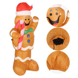 1.5m Height Christmas Inflatables Gingerbread Man with Candy Canes Blow Up Yard Decoration Snowman with LED Lights AU Plug 100‑240V