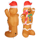 1.5m Height Christmas Inflatables Gingerbread Man with Candy Canes Blow Up Yard Decoration Snowman with LED Lights AU Plug 100‑240V