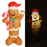 1.5m Height Christmas Inflatables Gingerbread Man with Candy Canes Blow Up Yard Decoration Snowman with LED Lights AU Plug 100‑240V