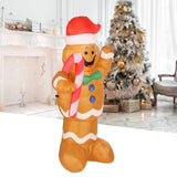 1.5m Height Christmas Inflatables Gingerbread Man with Candy Canes Blow Up Yard Decoration Snowman with LED Lights AU Plug 100‑240V