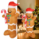 1.5m Height Christmas Inflatables Gingerbread Man with Candy Canes Blow Up Yard Decoration Snowman with LED Lights AU Plug 100‑240V - Extra Image