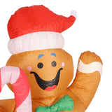 1.5m Height Christmas Inflatables Gingerbread Man with Candy Canes Blow Up Yard Decoration Snowman with LED Lights AU Plug 100‑240V - Extra Image