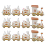 3 Sets Small Train Christmas Decorations Exquisite Mini Train Decor Set Christmas Decoration Props White - Front View