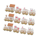 3 Sets Small Train Christmas Decorations Exquisite Mini Train Decor Set Christmas Decoration Props White - Side View