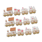 3 Sets Small Train Christmas Decorations Exquisite Mini Train Decor Set Christmas Decoration Props White