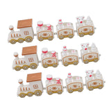3 Sets Small Train Christmas Decorations Exquisite Mini Train Decor Set Christmas Decoration Props White - Top-Down View