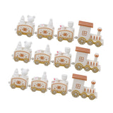 3 Sets Small Train Christmas Decorations Exquisite Mini Train Decor Set Christmas Decoration Props White - Rear View