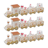 3 Sets Small Train Christmas Decorations Exquisite Mini Train Decor Set Christmas Decoration Props White - Close-Up Angle