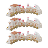 3 Sets Small Train Christmas Decorations Exquisite Mini Train Decor Set Christmas Decoration Props White