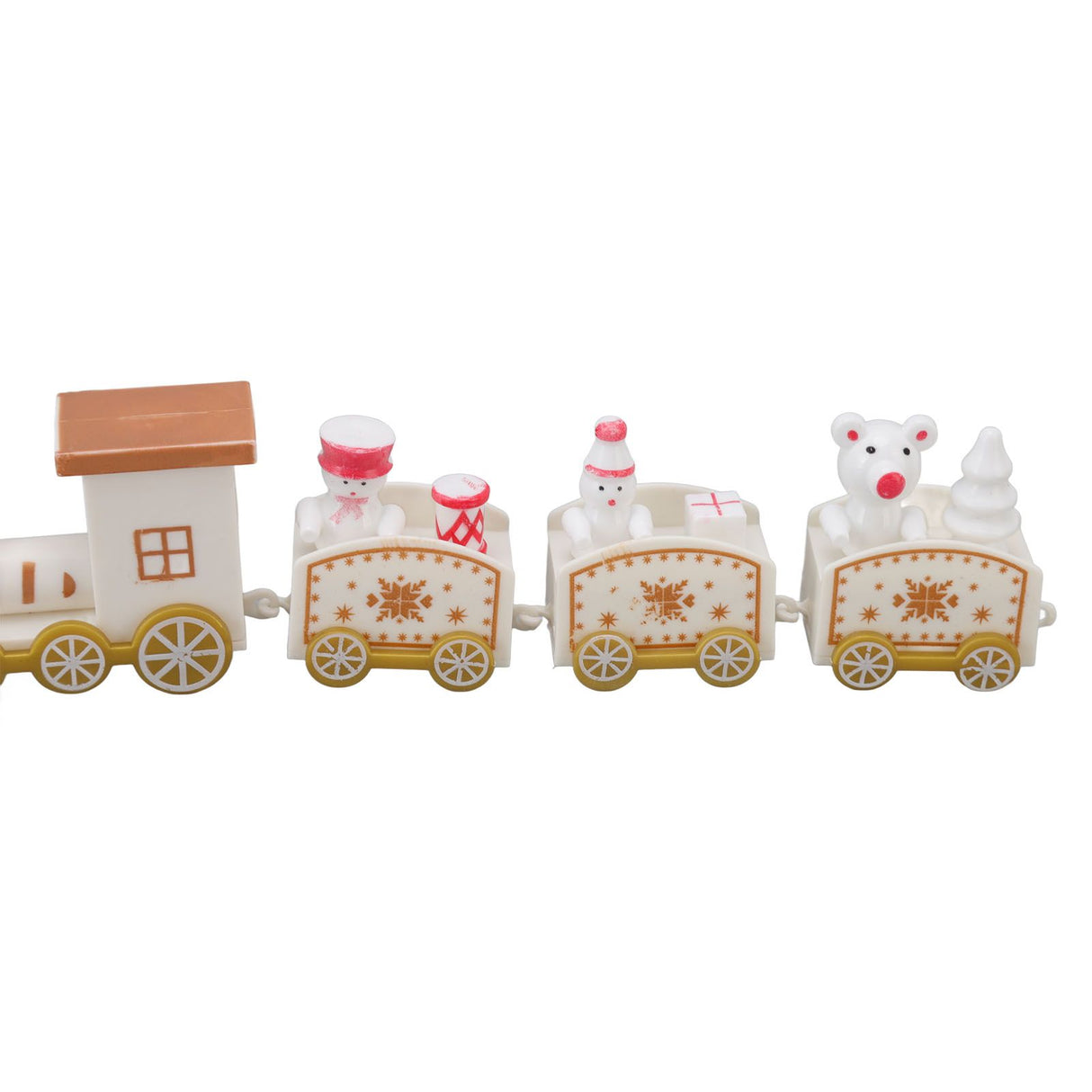3 Sets Small Train Christmas Decorations Exquisite Mini Train Decor Set Christmas Decoration Props White