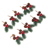 10Pcs Christmas Picks Pinecone Red Berry Pin Needle Artificial Delicate Christmas Decorations