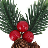 10Pcs Christmas Picks Pinecone Red Berry Pin Needle Artificial Delicate Christmas Decorations