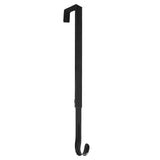 Adjustable Wreath Door Hanger Damage Free Wreaths Hanging Over The Door Hooks Iron Door Hanger for Christmas Wreath Black - Side View