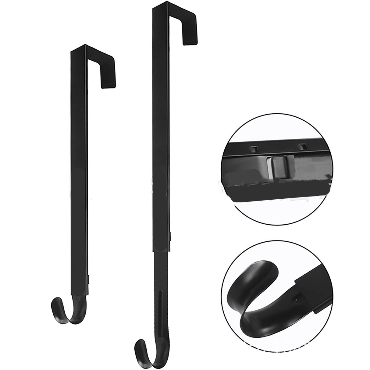 Adjustable Wreath Door Hanger Damage Free Wreaths Hanging Over The Door Hooks Iron Door Hanger for Christmas Wreath Black