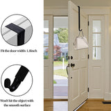 Adjustable Wreath Door Hanger Damage Free Wreaths Hanging Over The Door Hooks Iron Door Hanger for Christmas Wreath Black - Extra Image