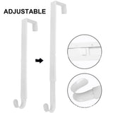 Adjustable Wreath Door Hanger Damage Free Wreaths Hanging Over The Door Hooks Iron Door Hanger for Christmas Wreath White - Rear View