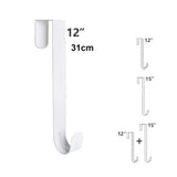 Adjustable Wreath Door Hanger Damage Free Wreaths Hanging Over The Door Hooks Iron Door Hanger for Christmas Wreath White - Low Angle