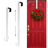 Adjustable Wreath Door Hanger Damage Free Wreaths Hanging Over The Door Hooks Iron Door Hanger for Christmas Wreath White