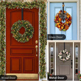 Adjustable Wreath Door Hanger Damage Free Wreaths Hanging Over The Door Hooks Iron Door Hanger for Christmas Wreath White - Extra Image