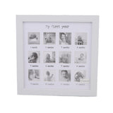 Baby First Year Photo Frame 12 Months Newborn Monthly Picture Frame for Baby Growth Record Baby Keepsake - Rear View