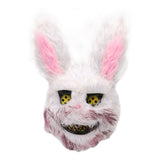Halloween Spooky Plush Mask Lifelike Appearance Appropriate Size Halloween Props for Horror Themed Parties Rabbit 26x34cm