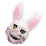 Halloween Spooky Plush Mask Lifelike Appearance Appropriate Size Halloween Props for Horror Themed Parties Rabbit 26x34cm