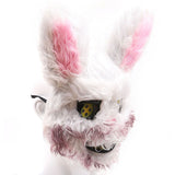 Halloween Spooky Plush Mask Lifelike Appearance Appropriate Size Halloween Props for Horror Themed Parties Rabbit 26x34cm