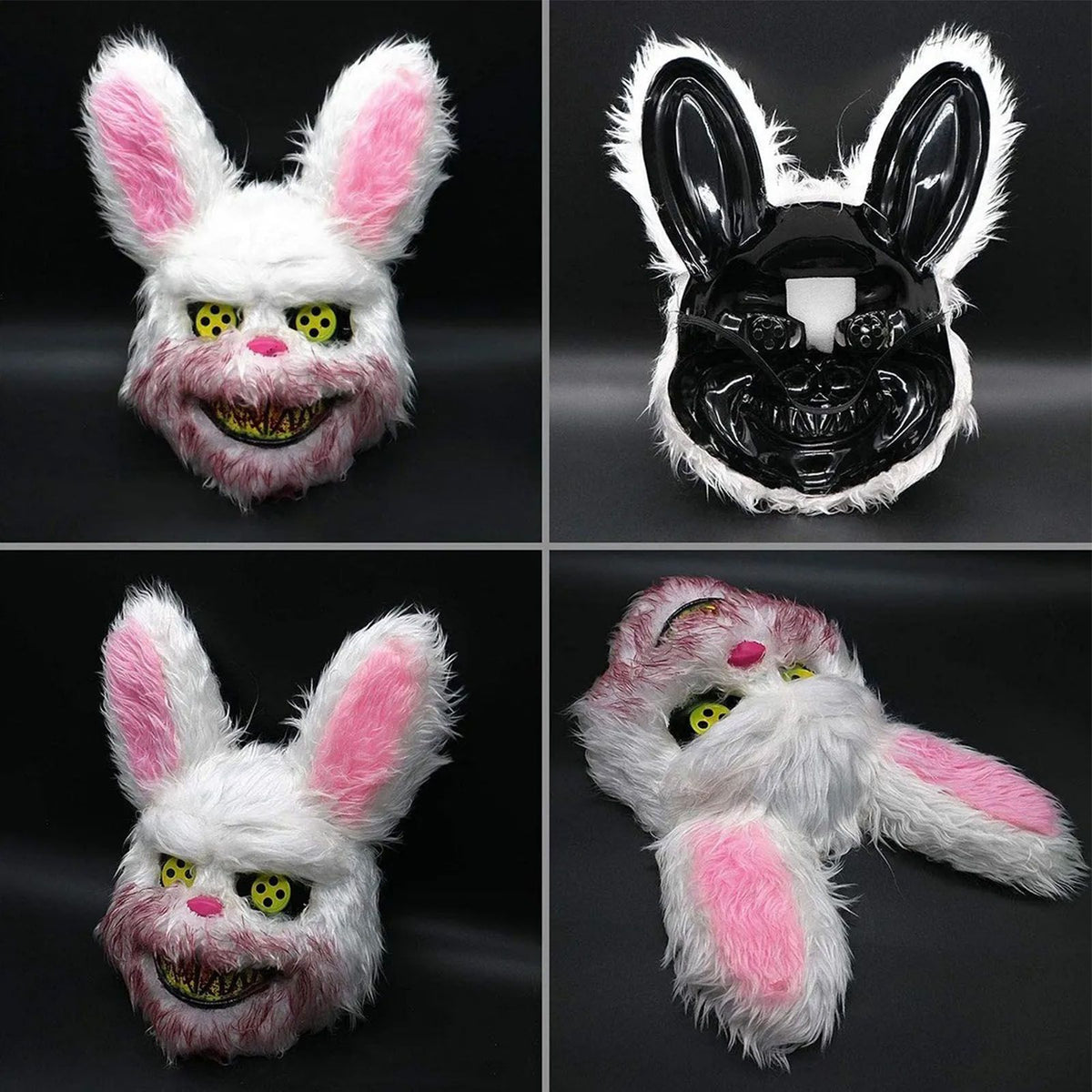 Halloween Spooky Plush Mask Lifelike Appearance Appropriate Size Halloween Props for Horror Themed Parties Rabbit 26x34cm