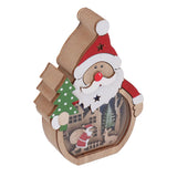 Luminous Christmas Ornament LED Light Emitting Wooden Christmas Decorations Ornaments Gifts for Hotel Window Display Old Man - Front View