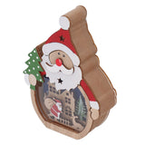 Luminous Christmas Ornament LED Light Emitting Wooden Christmas Decorations Ornaments Gifts for Hotel Window Display Old Man - Side View