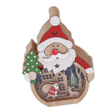 Luminous Christmas Ornament LED Light Emitting Wooden Christmas Decorations Ornaments Gifts for Hotel Window Display Old Man