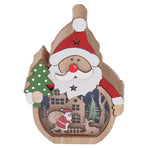 Luminous Christmas Ornament LED Light Emitting Wooden Christmas Decorations Ornaments Gifts for Hotel Window Display Old Man