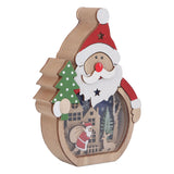 Luminous Christmas Ornament LED Light Emitting Wooden Christmas Decorations Ornaments Gifts for Hotel Window Display Old Man