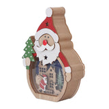 Luminous Christmas Ornament LED Light Emitting Wooden Christmas Decorations Ornaments Gifts for Hotel Window Display Old Man - Close-Up Angle