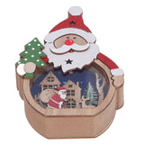 Luminous Christmas Ornament LED Light Emitting Wooden Christmas Decorations Ornaments Gifts for Hotel Window Display Old Man