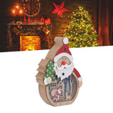 Luminous Christmas Ornament LED Light Emitting Wooden Christmas Decorations Ornaments Gifts for Hotel Window Display Old Man