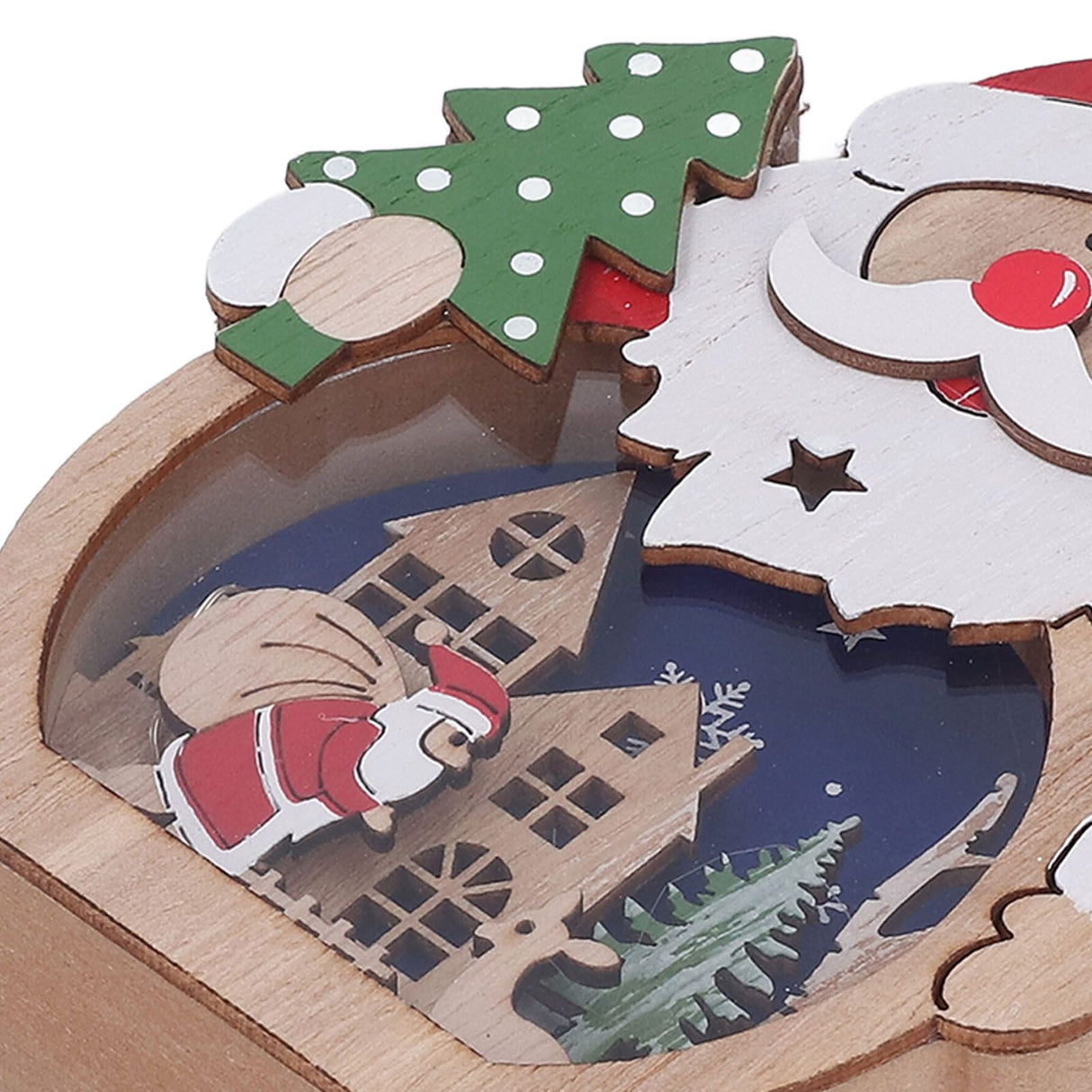 Luminous Christmas Ornament LED Light Emitting Wooden Christmas Decorations Ornaments Gifts for Hotel Window Display Old Man