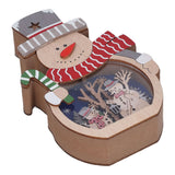 Luminous Christmas Ornament LED Light Emitting Wooden Christmas Decorations Ornaments Gifts for Hotel Window Display Snowman