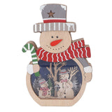 Luminous Christmas Ornament LED Light Emitting Wooden Christmas Decorations Ornaments Gifts for Hotel Window Display Snowman