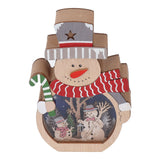 Luminous Christmas Ornament LED Light Emitting Wooden Christmas Decorations Ornaments Gifts for Hotel Window Display Snowman