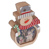 Luminous Christmas Ornament LED Light Emitting Wooden Christmas Decorations Ornaments Gifts for Hotel Window Display Snowman - Extra Image
