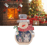 Luminous Christmas Ornament LED Light Emitting Wooden Christmas Decorations Ornaments Gifts for Hotel Window Display Snowman - Extra Image