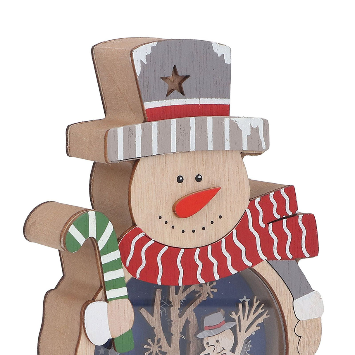 Luminous Christmas Ornament LED Light Emitting Wooden Christmas Decorations Ornaments Gifts for Hotel Window Display Snowman
