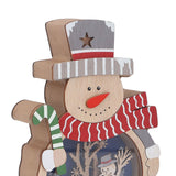Luminous Christmas Ornament LED Light Emitting Wooden Christmas Decorations Ornaments Gifts for Hotel Window Display Snowman