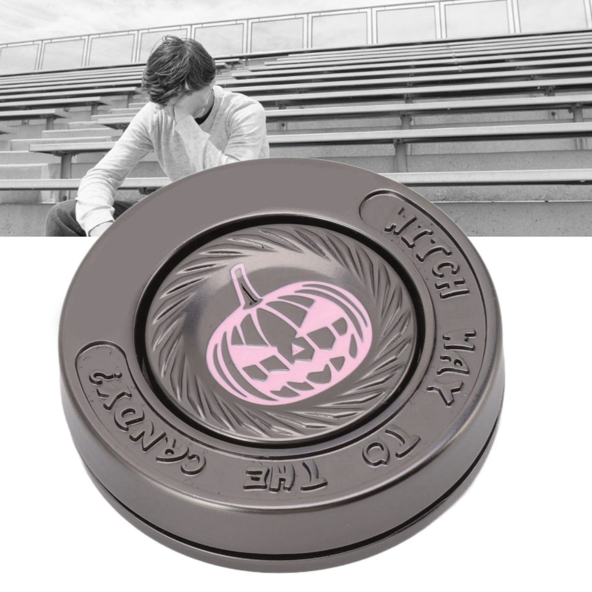 Fidget Spinning Toy Evil Pumpkin Round Lightweight Stress Relieving EDC Desk Toy for Office