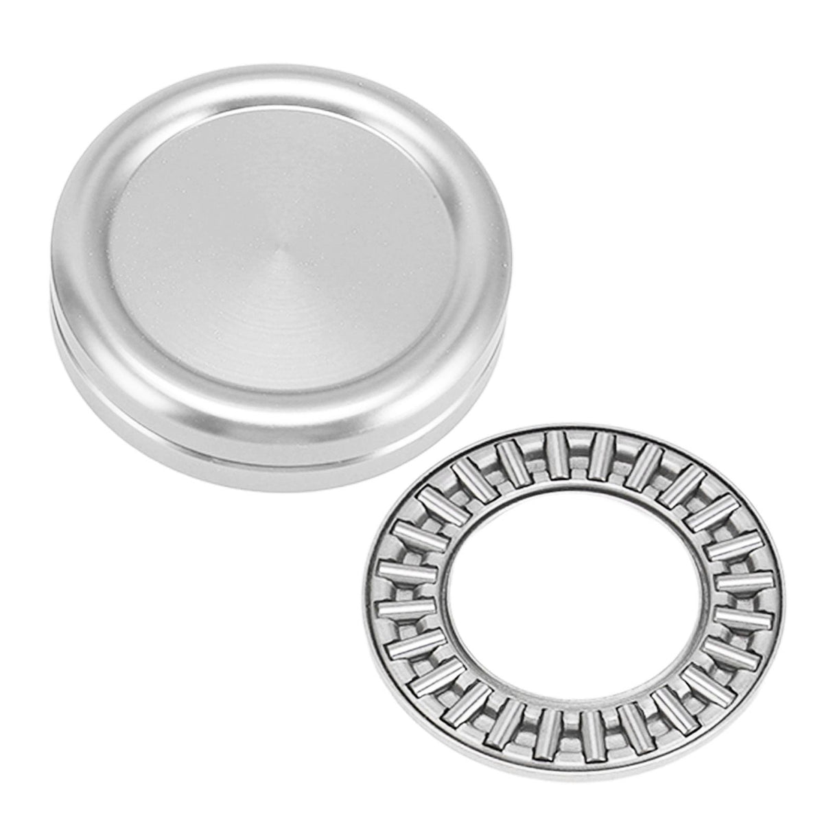 Magnetic Push Slider Mini Push Coin Clickers Aluminum Alloy Rotating Fingertip Stress Relief Toys for 14 Years Above Silver