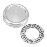 Magnetic Push Slider Mini Push Coin Clickers Aluminum Alloy Rotating Fingertip Stress Relief Toys for 14 Years Above Silver - Front View