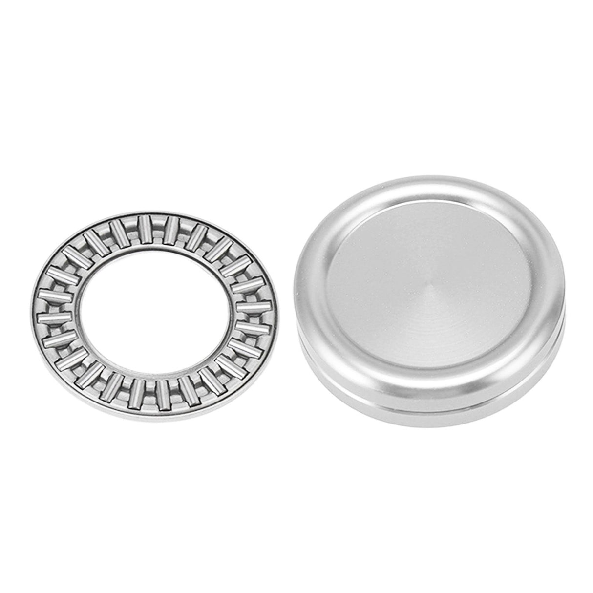 Magnetic Push Slider Mini Push Coin Clickers Aluminum Alloy Rotating Fingertip Stress Relief Toys for 14 Years Above Silver