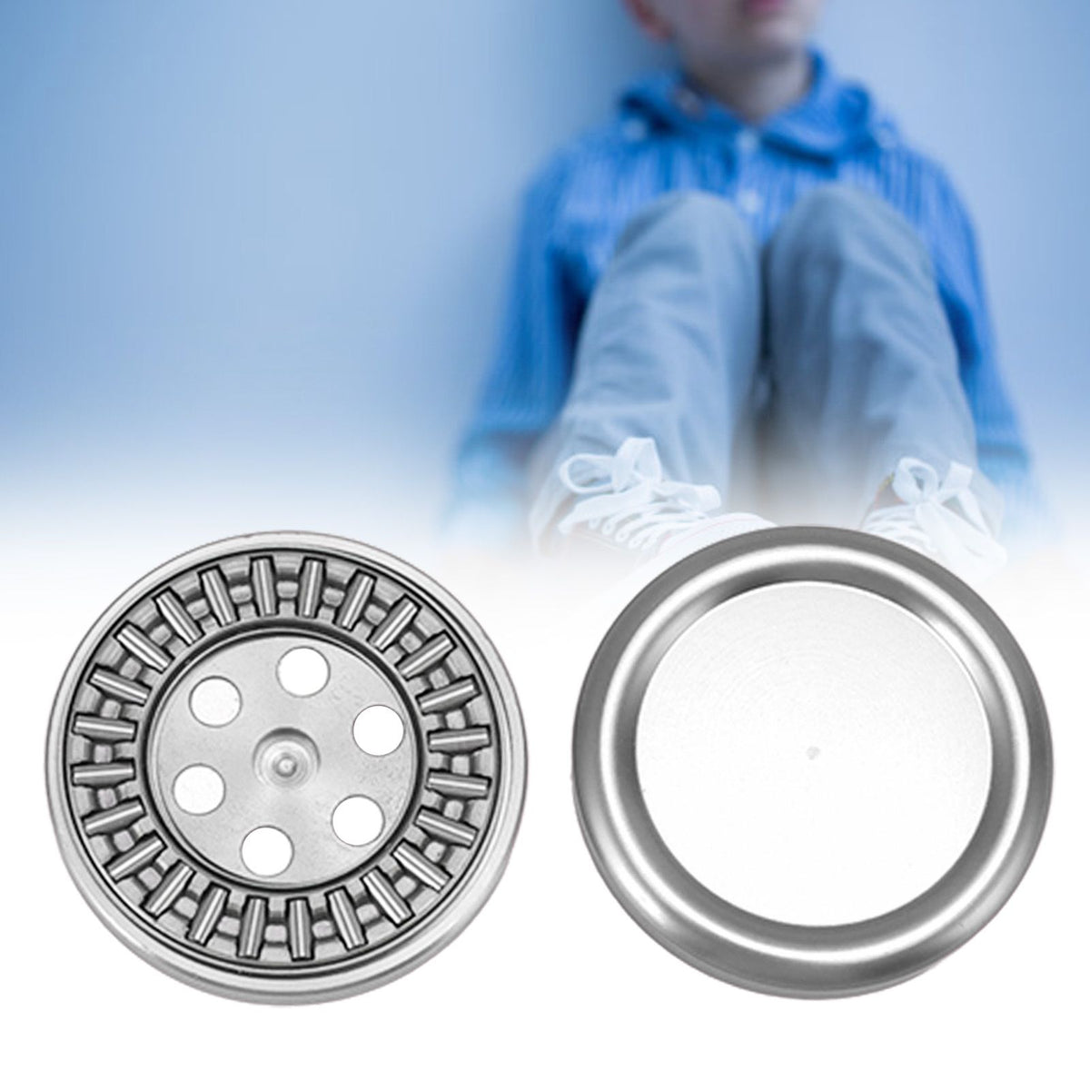 Magnetic Push Slider Mini Push Coin Clickers Aluminum Alloy Rotating Fingertip Stress Relief Toys for 14 Years Above Silver
