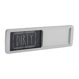 Dishwasher Magnet Easy To Read Clean Dirty Sign Indicator for Dishwasher With Double Sided Adhesive Tape Silver (Black and White) - Top-Down View